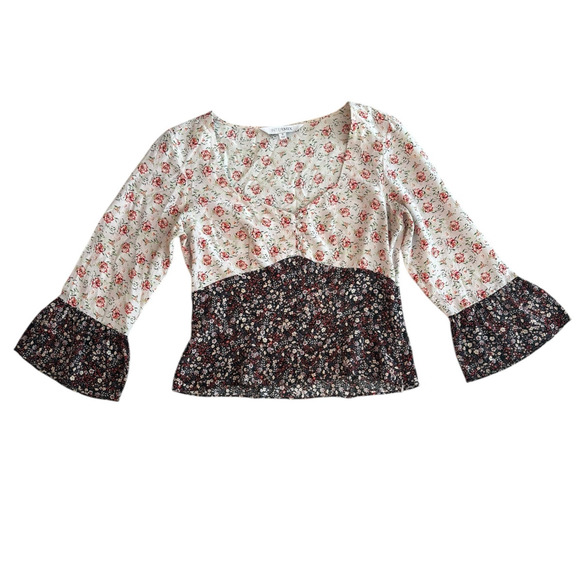 INTERMIX DORYLL 100% SILK FLORAL BLOUSE NWOT SIZE 8 - Picture 2 of 10